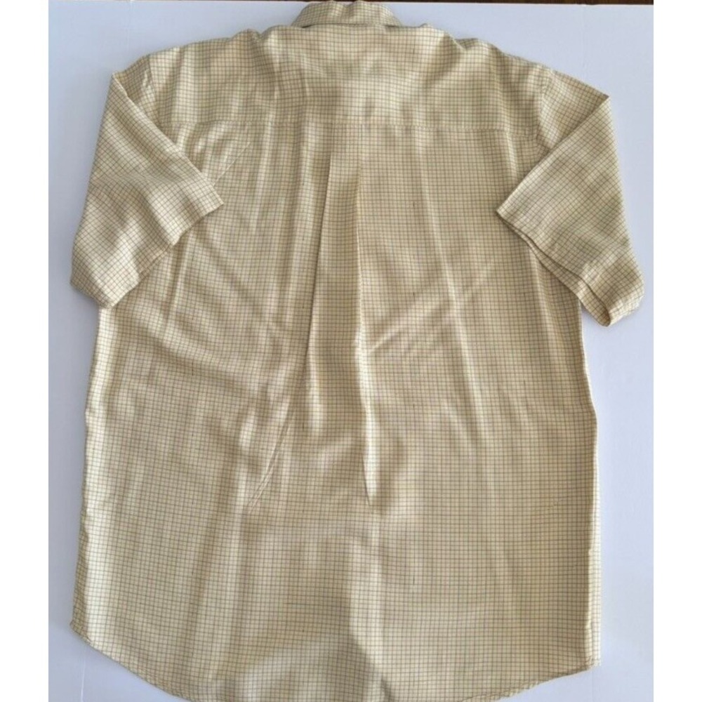 Cutter & Buck Mens Short Sleeve Plaid Button Up Shirt - Size L - Beige Black - Picture 3 of 5